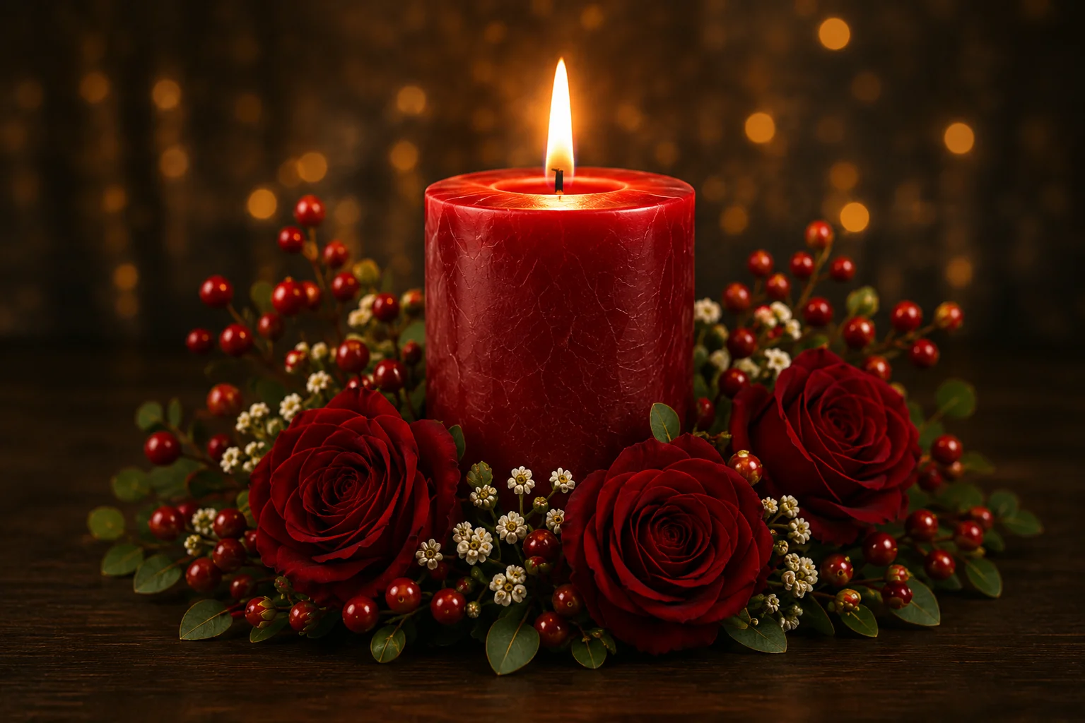 Red memorial candle