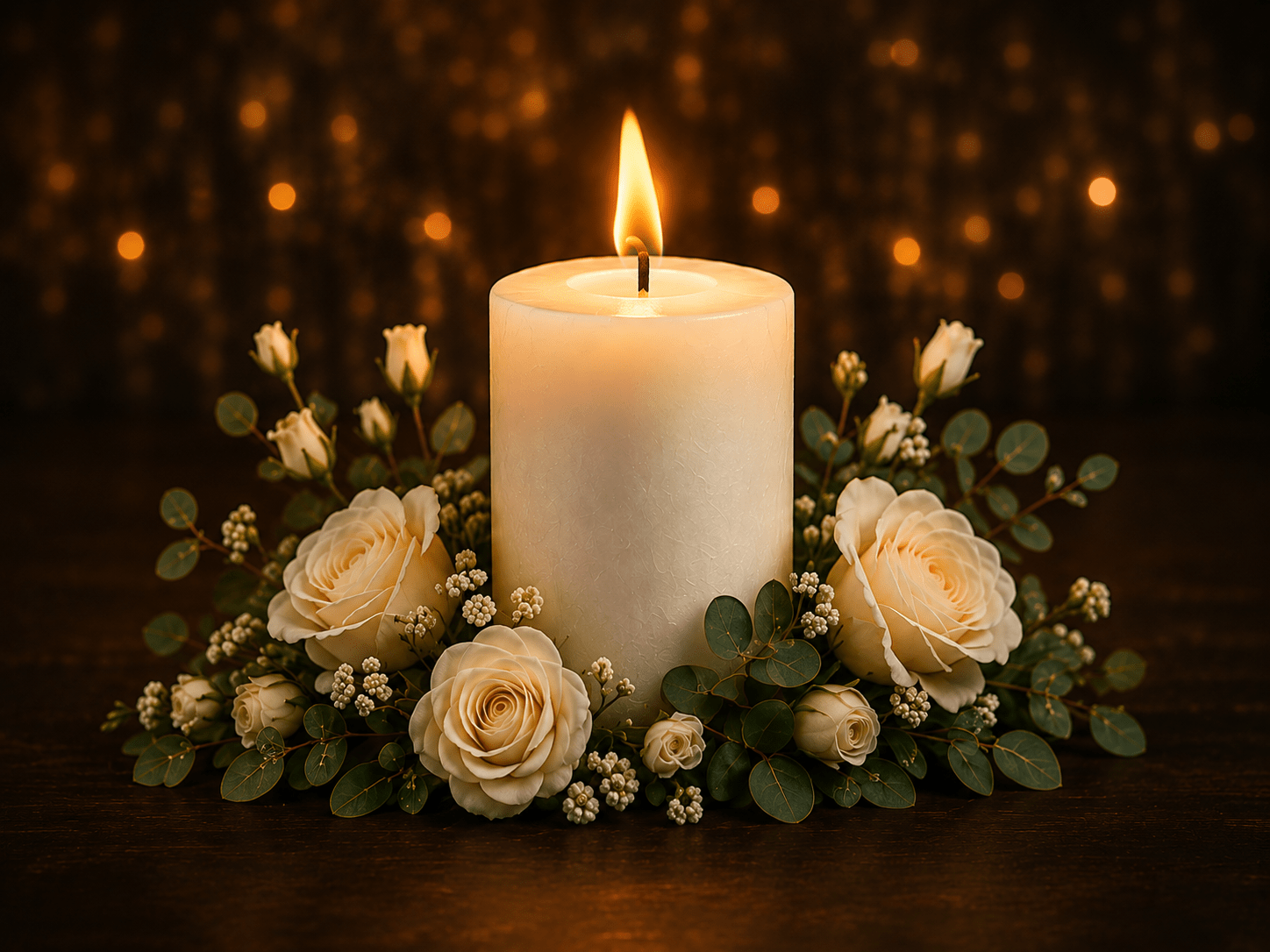 White memorial candle