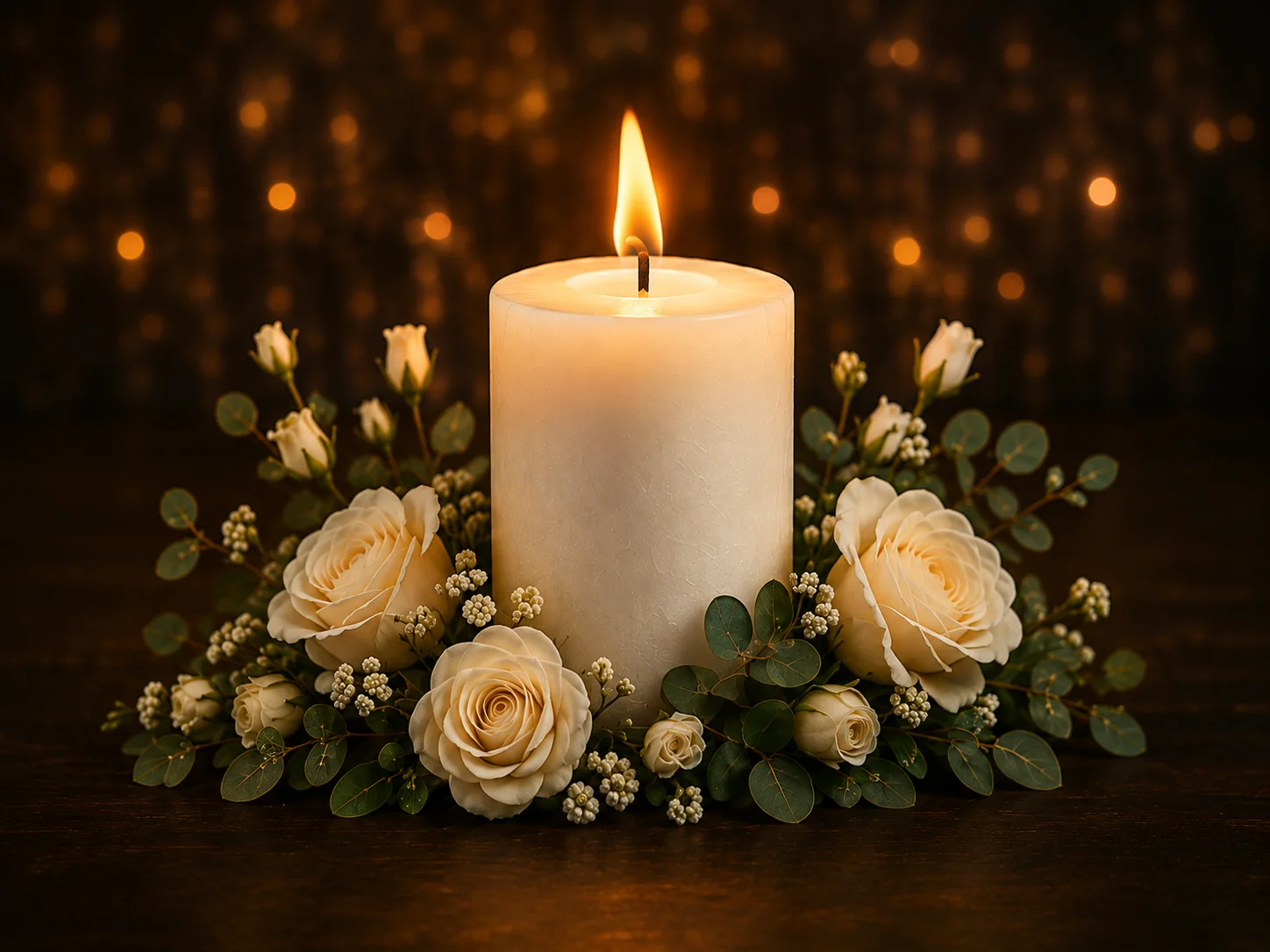 White memorial candle